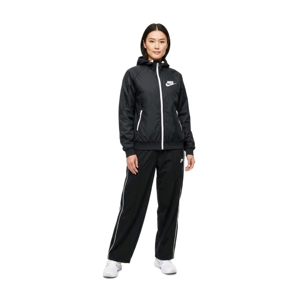 Nike Women's Windrunner Windbreaker Lined Hooded Jacket Full Zip Black Sz M
